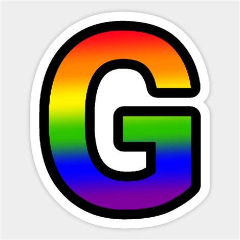 Rainbow Letter G Rainbow Sticker Teepublic
