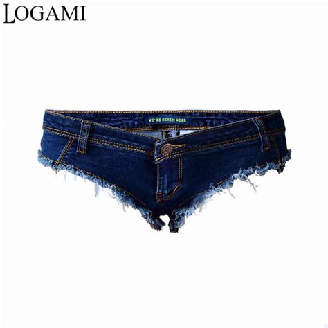 Logami Mini Shorts Sexy Low Waist Denim Micro Shorts Women Party