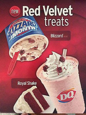 Dairy Queen Promotional Poster Red Velvet Blizzard Treats Dq Ebay