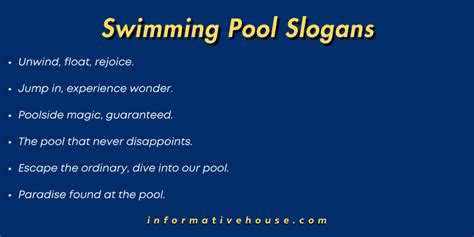 The Most Funny Pool Slogans For Advertising Informative House