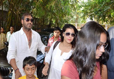 Golmaal Again Ajay Devgn Watches His Film With Wife Kajol Daughter Nysa And Son Yug
