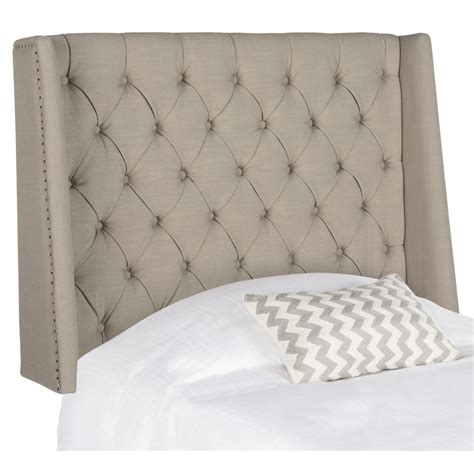 Safavieh London Taupe Twin Linen Upholstered Headboard At