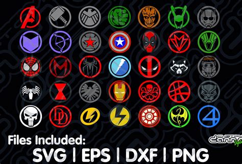Marvel Logos Superhero svg eps png dxf Great for wall art or | Etsy