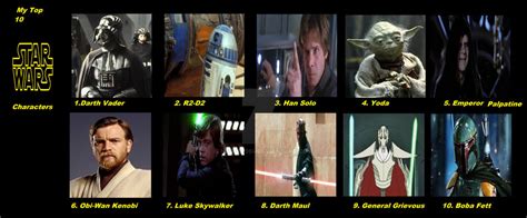 Top 10 Star Wars Characters By Negan1994 On Deviantart