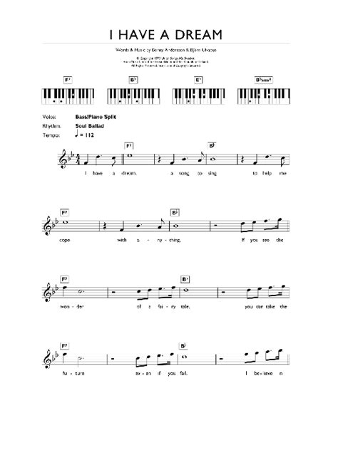 G7 i believe in angels; I Have A Dream | Sheet Music Direct