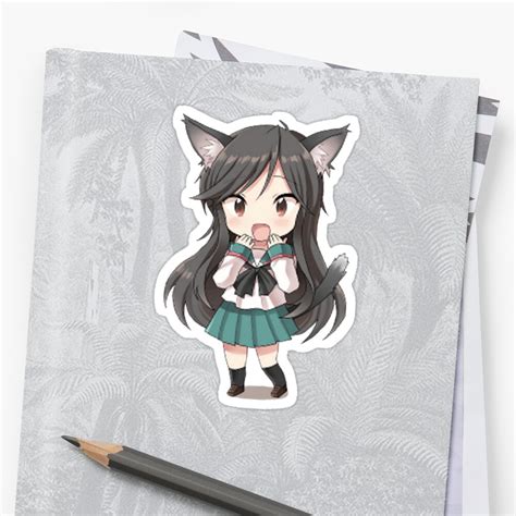 Anime Cat Girl Chibi Stickers By Xithyll Redbubble