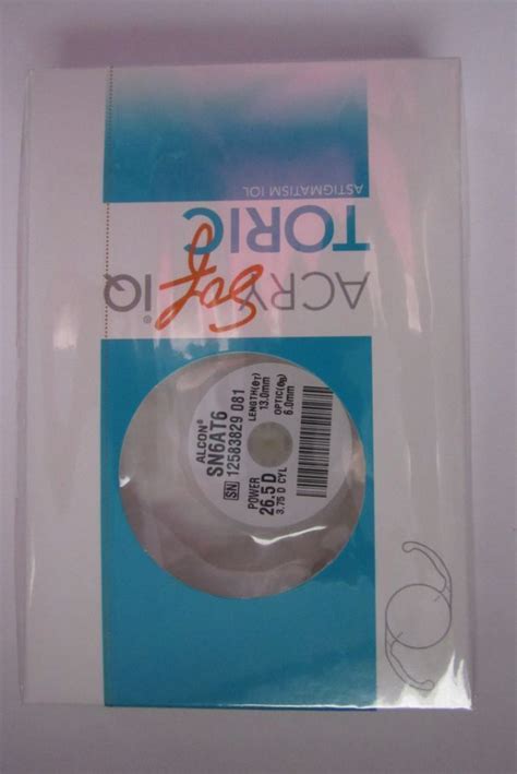 New Alcon Sn At Acrysof Iq Toric Astigmatism Iol D Cyl Foldable Intraocular Lens Exp