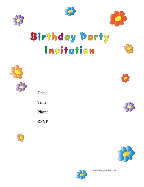 Free Printable Birthday Invitation Templates Kids Birthday Invitation