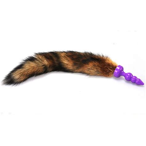 Soft Silicone Anal Plug Animal Tail Anal Beads Plugs Artificial Fox