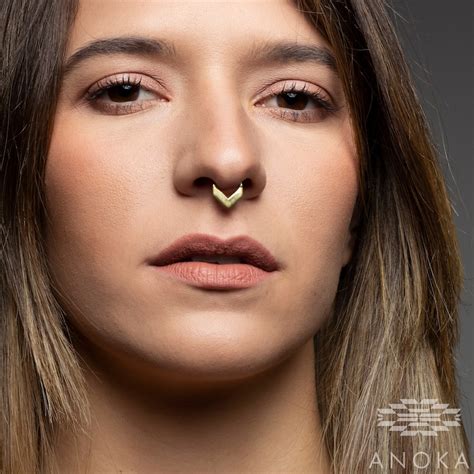 Septum Piercing Silver Triangle Custom G Mm G Mm Etsy