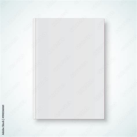 Vetor Do Stock Book Cover Blank White Mockup Model Vector Vertical