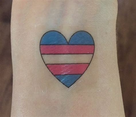 Transgender Flag Heart Temporary Tattoo Small By Drewstattoos