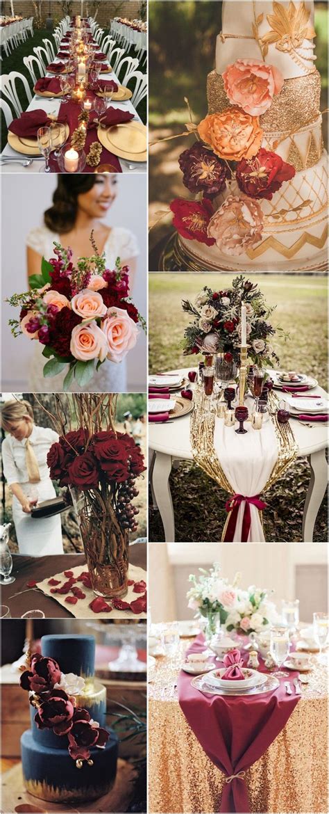 Sure, drinking champagne (or prosecco) on its own is always a good idea, but these. 22 Romantic Burgundy and Rose Gold Fall Wedding Ideas ...
