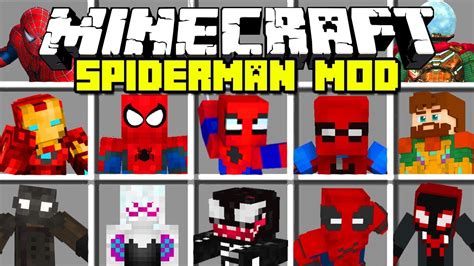 Minecraft Superhero Mod Spiderman Venom Mysterio Miles Morales