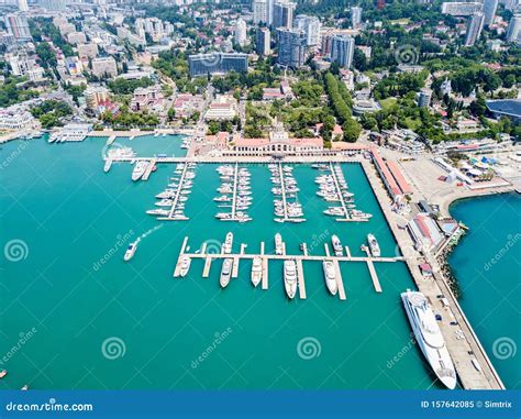 Aerial View Of Marine Station Sea Port Of Sochi Krasnodar Krai