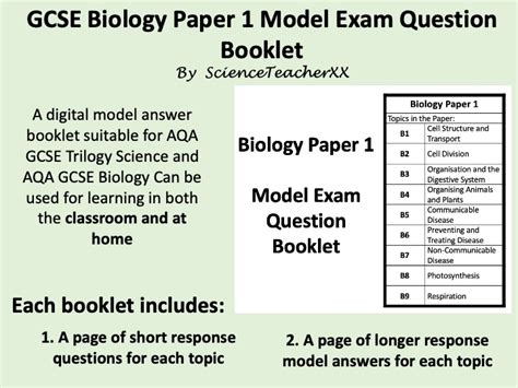 Aqa Gcse Biology Paper 1 Revision Booklet Teaching Resources