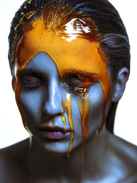 Girl With Honey Dripping Down Her Face
