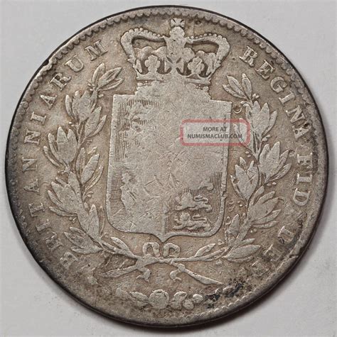 1844 Uk Great Britain Silver Crown Coin Good Victoria Young Head