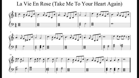 La Vie En Rose Easy Piano Sheet Music Acordes Chordify