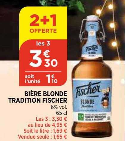 Promo Bière Blonde Tradition Fischer chez Atac