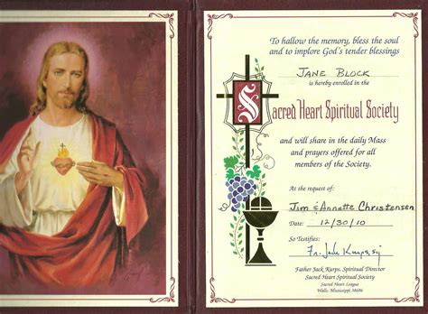 Block Family: Enrolled in the Sacred Heart Spiritual Society