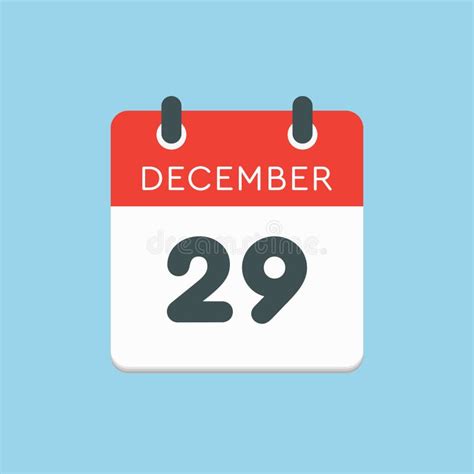 December 29th Day 29 Of Monthsimple Calendar Icon On White Background