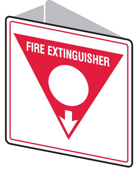 Double Sided Sign Fire Extinguisher Arrow Down