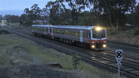 v line spinter passenger train at broadford station poathtv australian trains and railways youtube