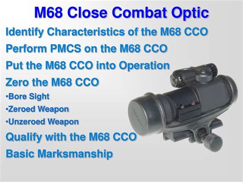 Ppt Identify Characteristics Of The M68 Cco Perform Pmcs On The M68