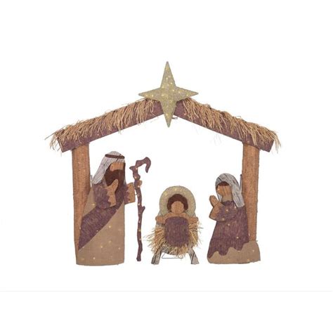 Traditional wooden christmas nativity scene decoration by. Home Accents Holiday 5 ft Warm Whit LED Nativity Scene ...