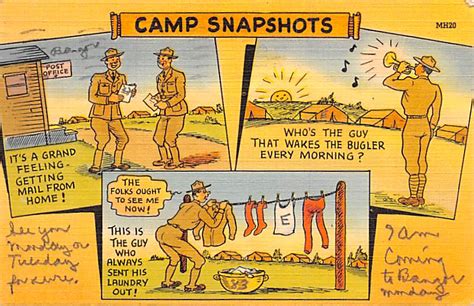 Camp Snapshots Comic Postcard Oldpostcards Com