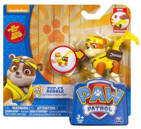Paw Patrol Action Pack Pup Pup Fu Rubble Figure Spin Master Toywiz
