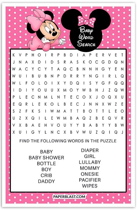 Buy Minnie Mouse Baby Shower Game Baby Word Search Online At Lowest Price In Ubuy India