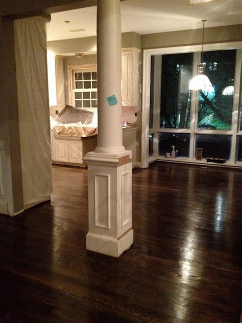 If you find you are running into lap marks then stop application. Help fixing stained floors after contractor used water ...