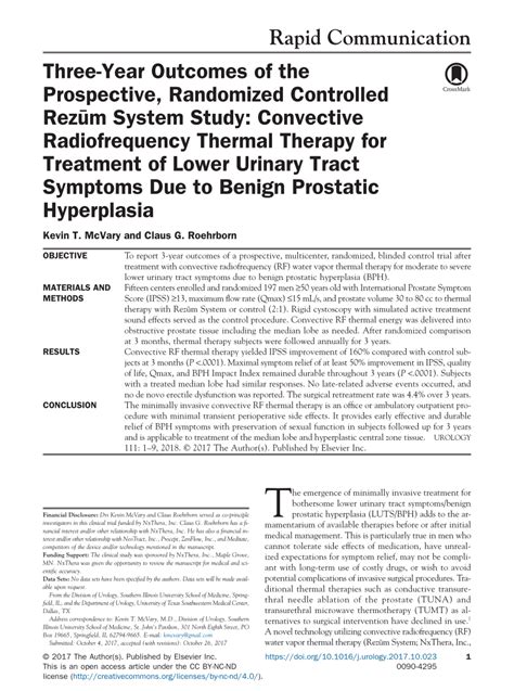 Pdf Three Year Outcomes Of The Prospective Randomized Controlled
