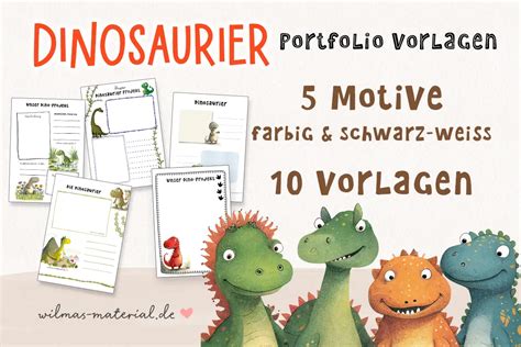 Portfolio Vorlagen Dinosaurier Projekt Kreative Vorlagen