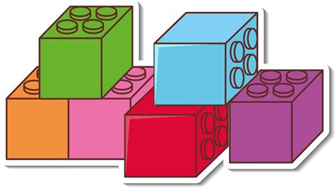 Sticker Design With Many Lego Bricks 2882460 Vector Art At Vecteezy