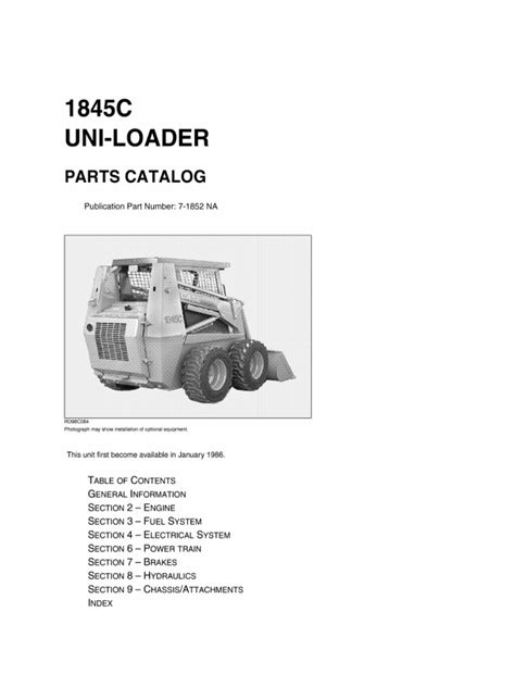 Case 1845c Uniloader Skid Steer Parts Manualpdf