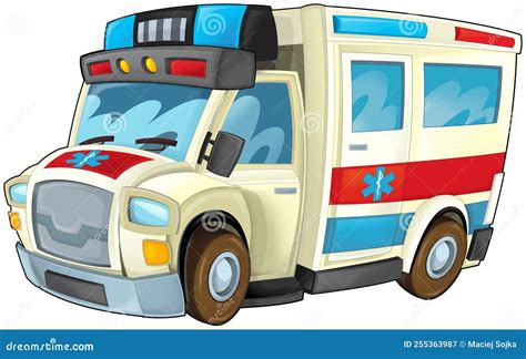 Ilustraci N De Un Cami N De Ambulancia De Aspecto Divertido Stock De Ilustraci N Ilustraci N