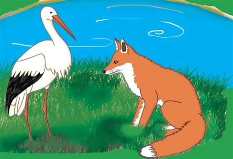 The Fox And The Stork Aesops Fables