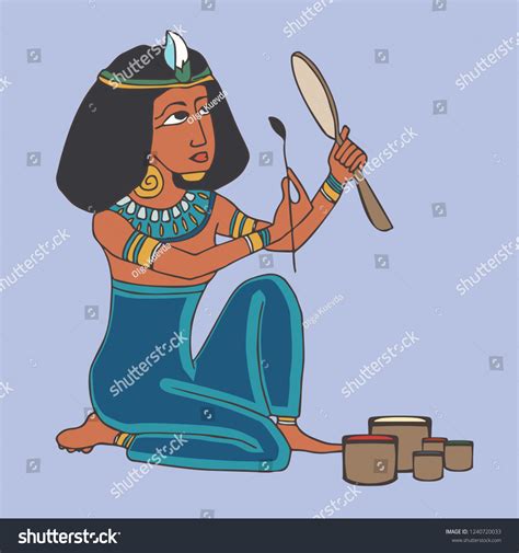 Ancient Egyptian Girl Brings Beauty Holding Stock Vector Royalty Free 1240720033
