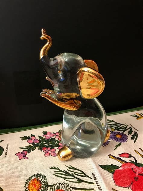 Vintage Murano Glass Elephant Figurinepaper Weight Hand Etsy