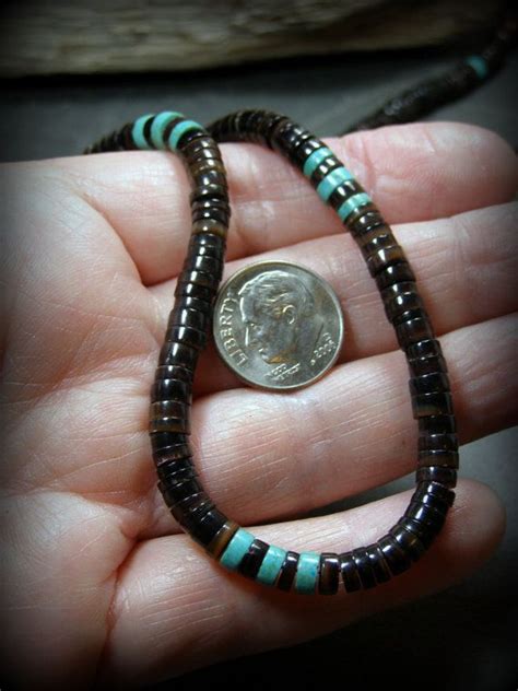 Mens Necklace Turquoise Necklace Native American Heishi Necklace