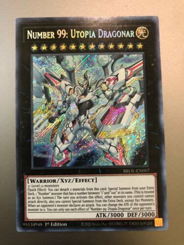 Yugioh Number 99 Utopia Dragonar Brol En057 Secret Rare 1st Edition Nm