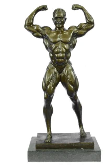 Bronze Statue Male Nude Gay Interest Bodybuilder Muscular Art Deco Figurine 239 40 Picclick