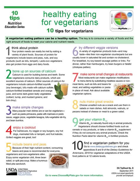 10 Healthy Eating Tips For Vegetarians Free Printable Handout Here