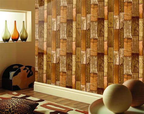 Wood Design Wallpaper Wood Brick Wallpaper 57sqftper Roll Size
