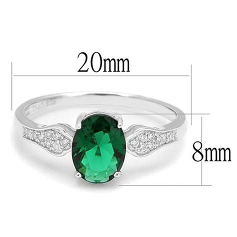 Ar3w1387 12ct Oval Cut Emerald Green Cubic Zirconia 925 Sterling