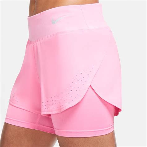 Nike Eclipse 2in1 Womens Running Short Pink Glowreflective Silver