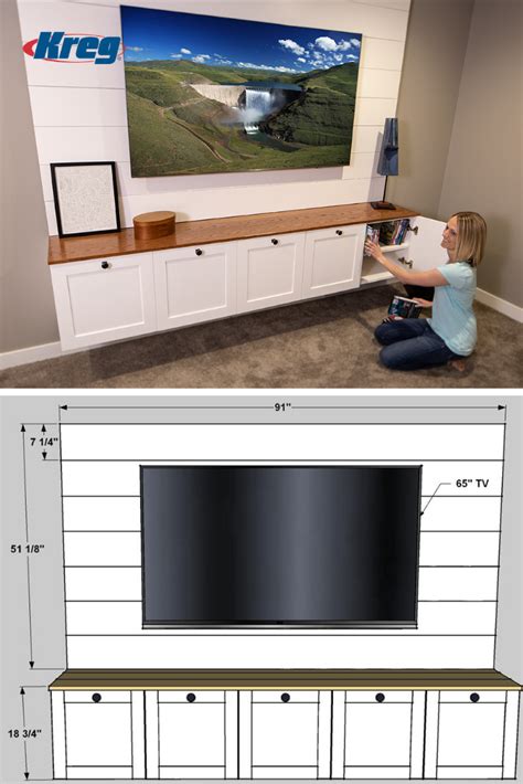 Free Project Plan Tv Wall Console Tv Wall Big Tv Wall Tv Built In